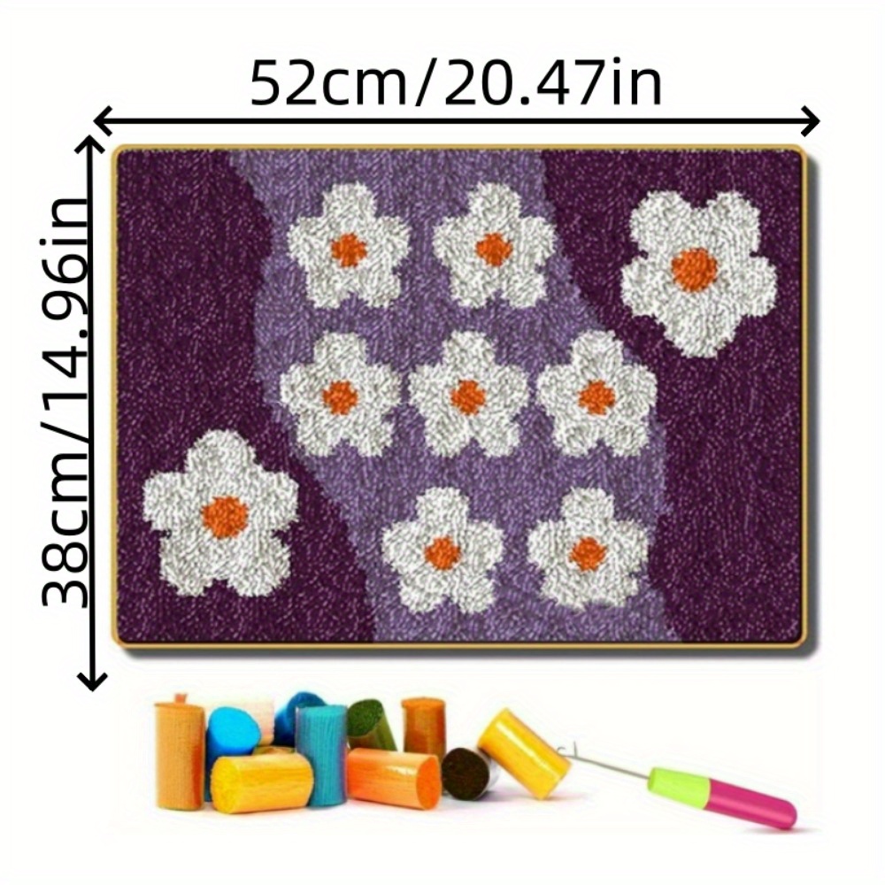 DIY Kits for Latch Hook Pillow Covers with Printed Patterns