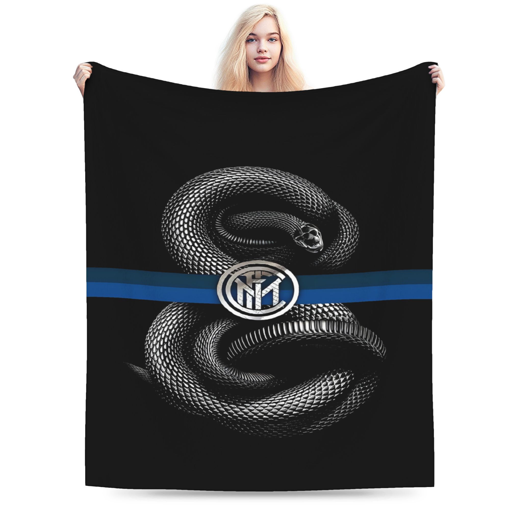 

Fan-inspired Flannel Throw Blanket – Cozy, Comfortable, Decor For Living Room, Office, Sofa, Travel – Snake Design With , Polyester