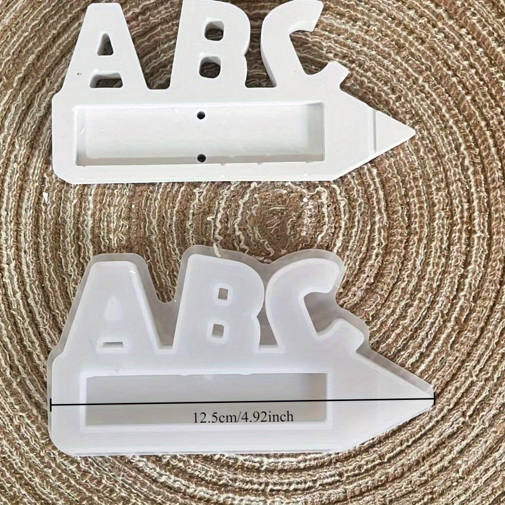 E-shop ABC-Buchstaben-Geschenkständer für die Rückkehr zur Schule-, Silikonform für dekorative Gips-Resin-DIY-Projekte