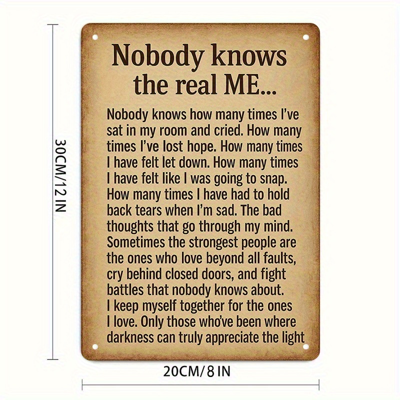 TEMU 2d Flat, 2d Flat 1pc Me Tin Sign Motivational And Reflective Quote Vintage Style Ideal For Living Room Office Or Bedroom Provoking Wall Art 8x12