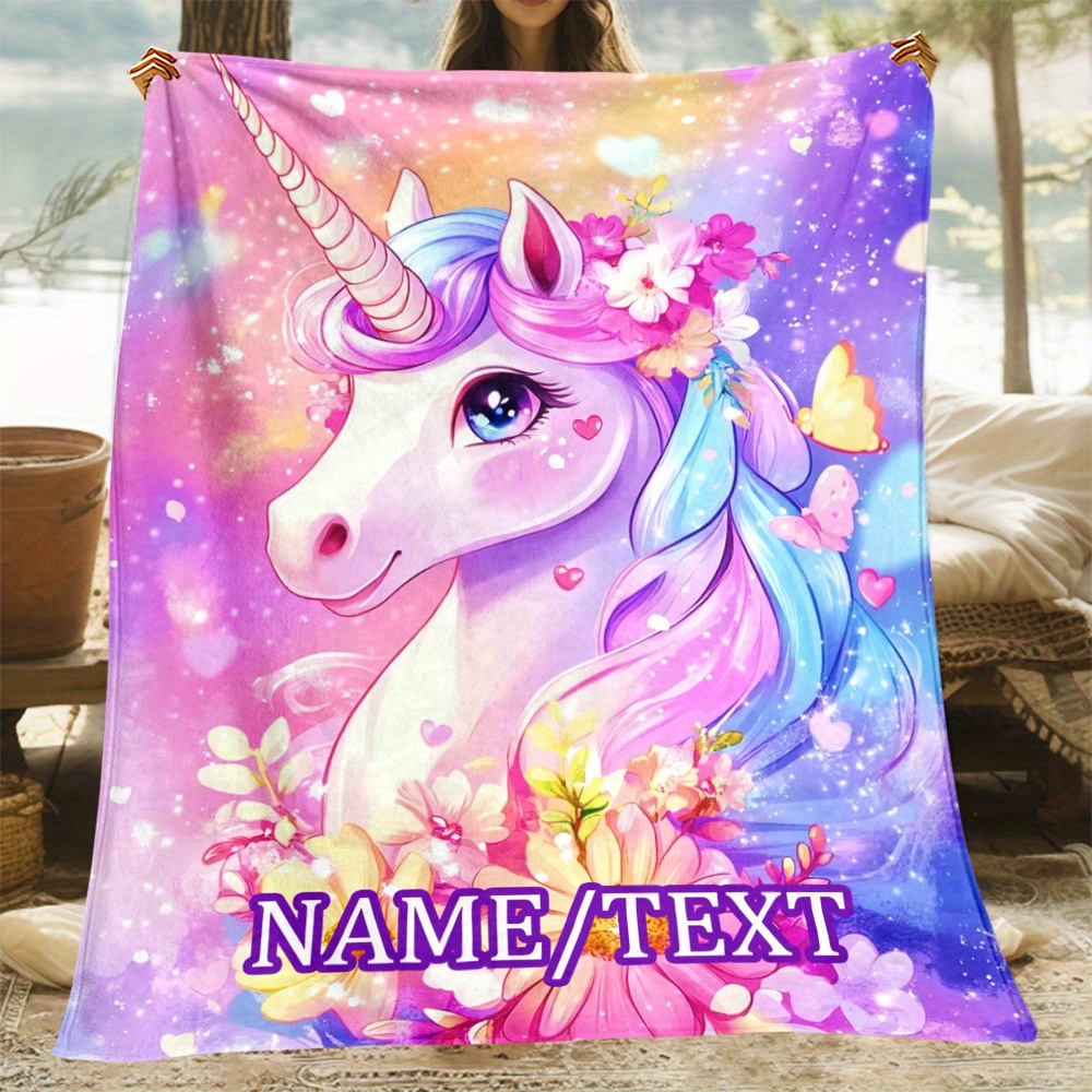 

Customizable 1pc Blanket - Fleece , And For Sofa, Bed, , No-electricity – Printed, Personalized For Or