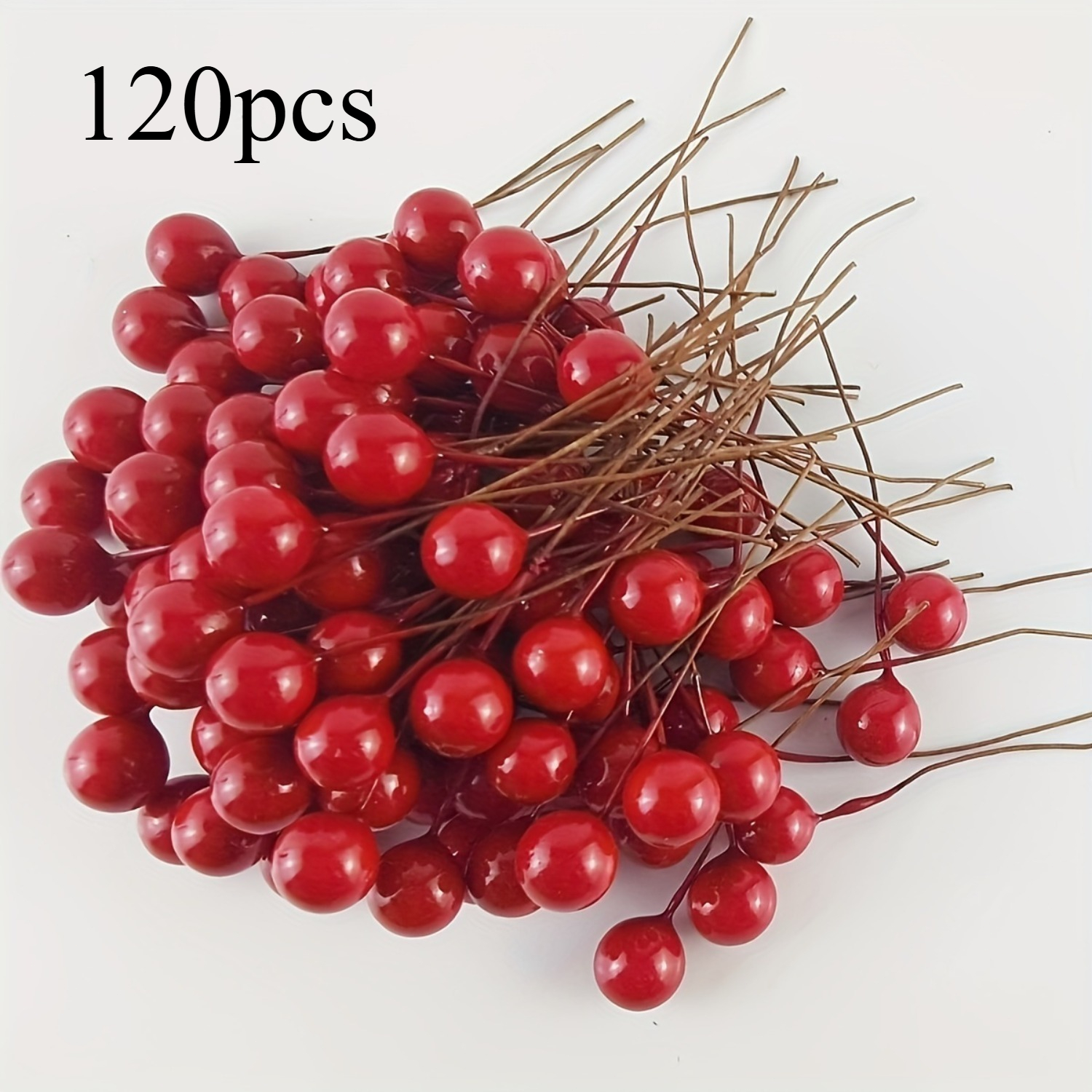 TEMU 120 pièces de de houx artificielles pour présentoirs souvenirs, 120 mini guirlandes décoratives de fausses pour décorations de sapin de Noël,