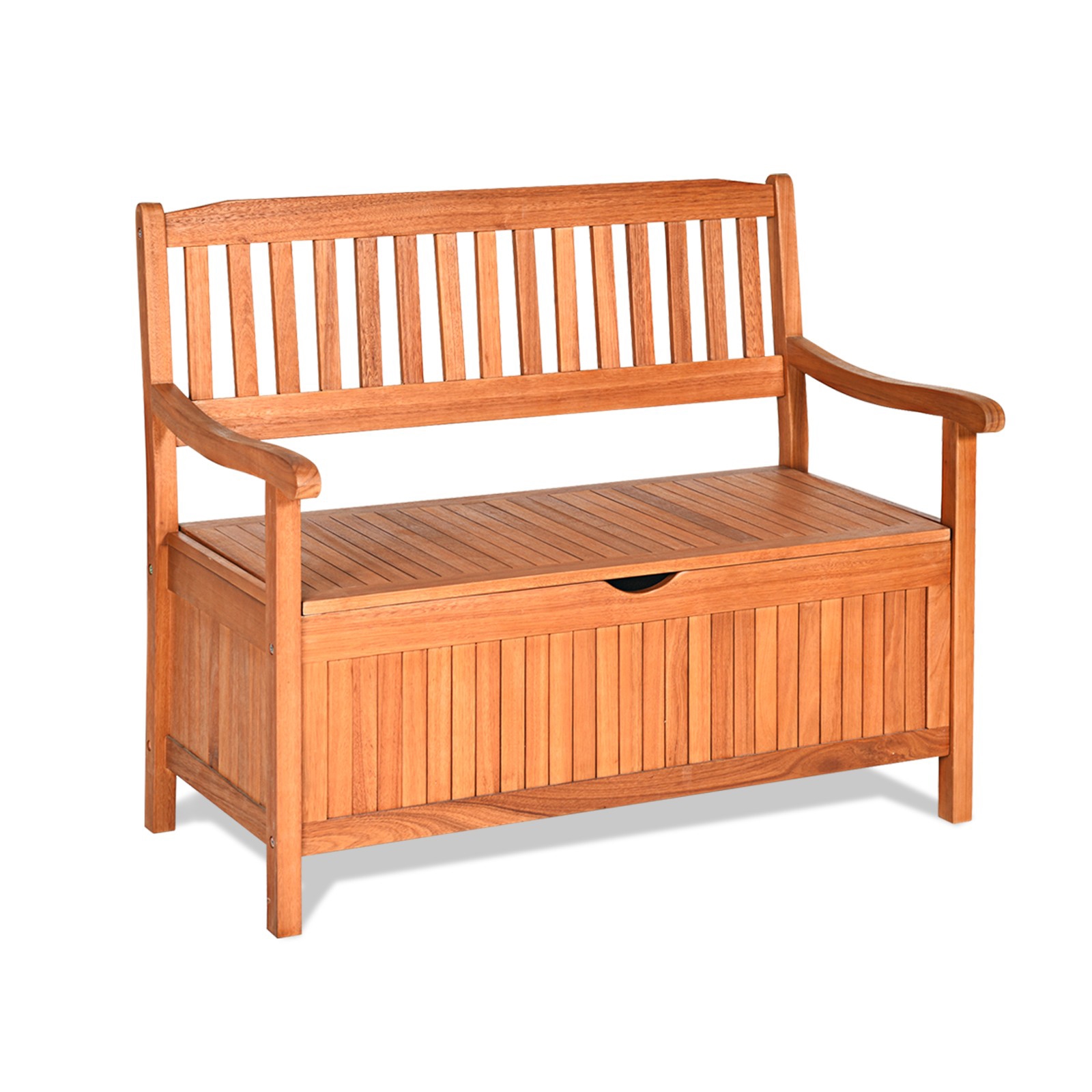 Storage Bench Large Deck Box, Eucalyptus Wood Entryway Storage Benches End Of Bed Bench With Inner Waterproof Bag Portable Handles For Bedroom Outdoor Seating Patio Furniture Decor