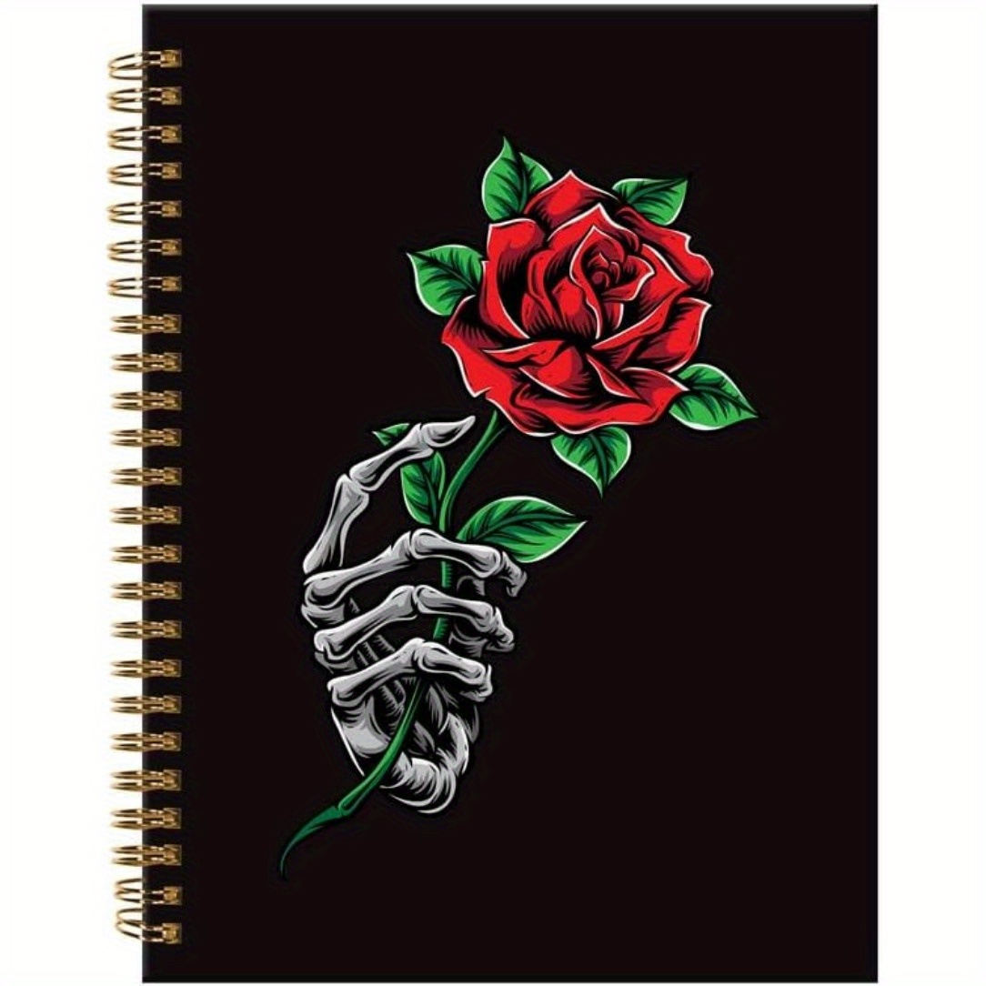 

Spiral Journal Notebook With Rose , Hardcover, Lined, College Ruled, 5.5x8.3in - Ideal For Women, Office, School, Or Gifts