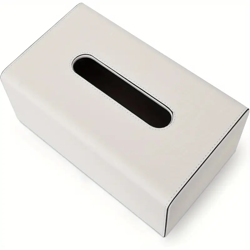 pu leather tissue box cover with magnetic closure - modern rectangular white tissue holder with black trim, soft flannel lining & sturdy frame, decorative storage for facial tissues/napkins, fits living room, office, bedroom - easy- , space-saving design ( ) - compatible with standard tissue boxes, vintage tissue box holder, tissue box holder with storage, craft tissue box, tissue box holder vintage, tissue box with storage Product details 0