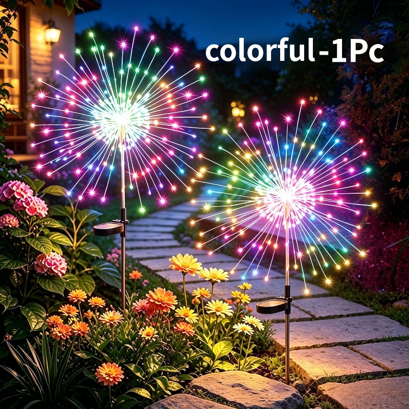 TEMU Solar Decorative Courtyard Lights, Outdoor Solar Christmas Lights, Led Solar Decorative Lights, 10-mode Solar Outdoor Lights, Solar Fireworks