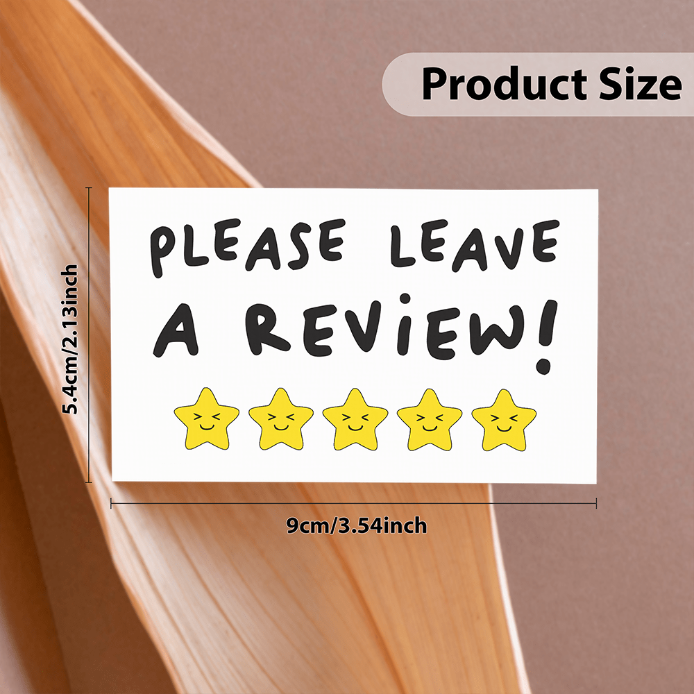 TEMU 50pcs Customer Thank You Cards, Mini Business Thank You Cards With "please Leave A Review" Message, English Text, Suitable For Small Businesses,
