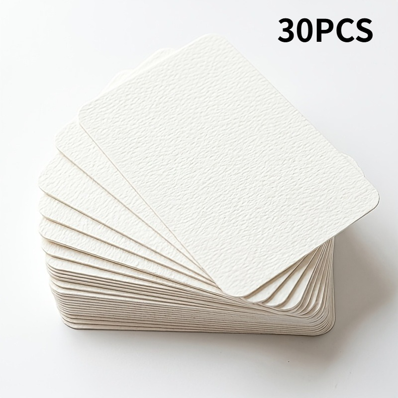 TEMU 30/60pcs Mini Tampons Aquarelle, 300G Épais, Format de Poche Portable Épaissi Papier Aquarelle en Pur Pâte de Bois, Texture de Tissu Grossier,
