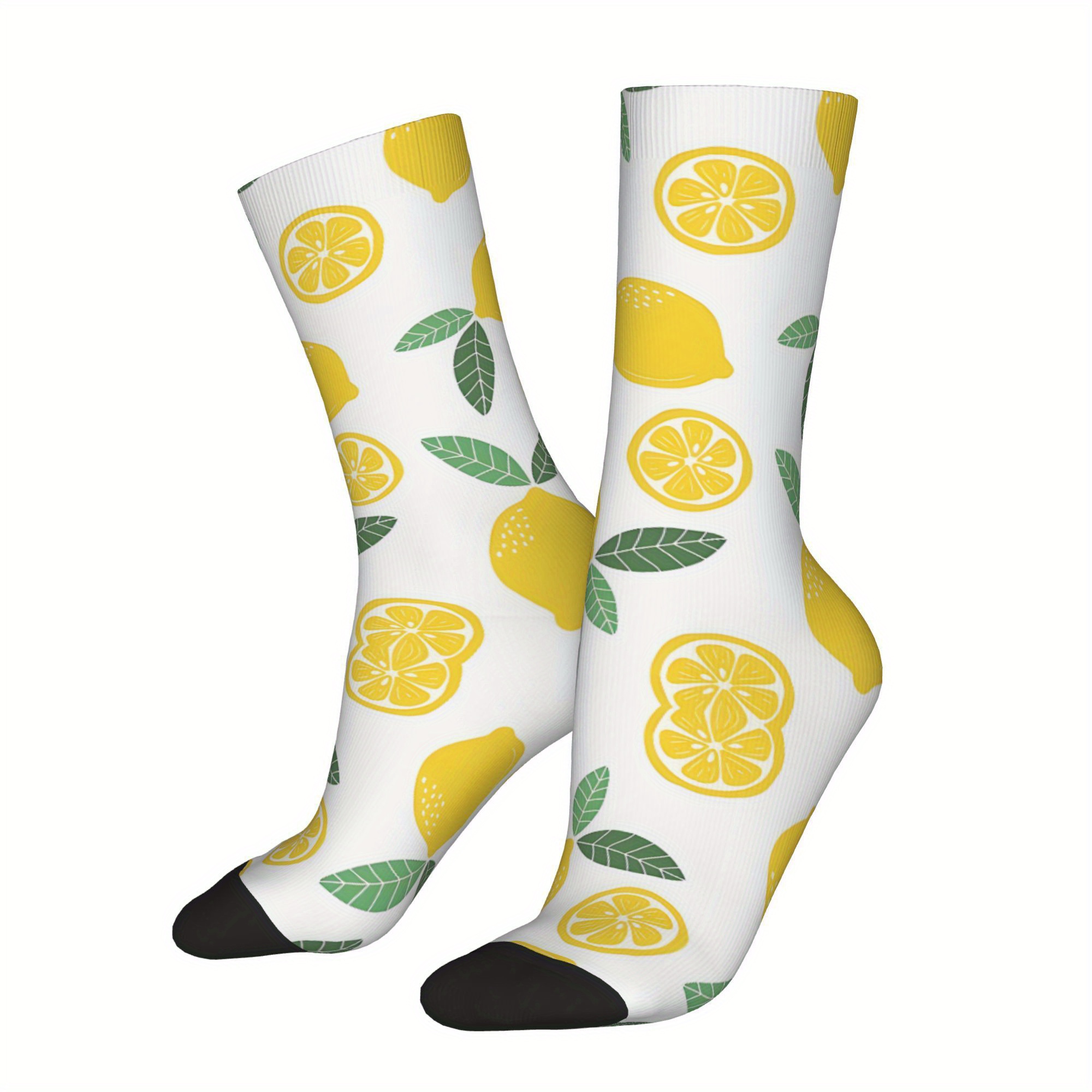 1 Pair Hip Hop Retro Lemons Crazy Men's Compression Socks Unisex Harajuku Pattern Printed Funny Novelty Sock