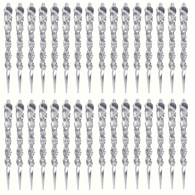 Image of 48pcs Of Ice Strip Pendant Decorations Made Of Acrylic For Christmas Tree Adornment, Complete With Thread Hangers