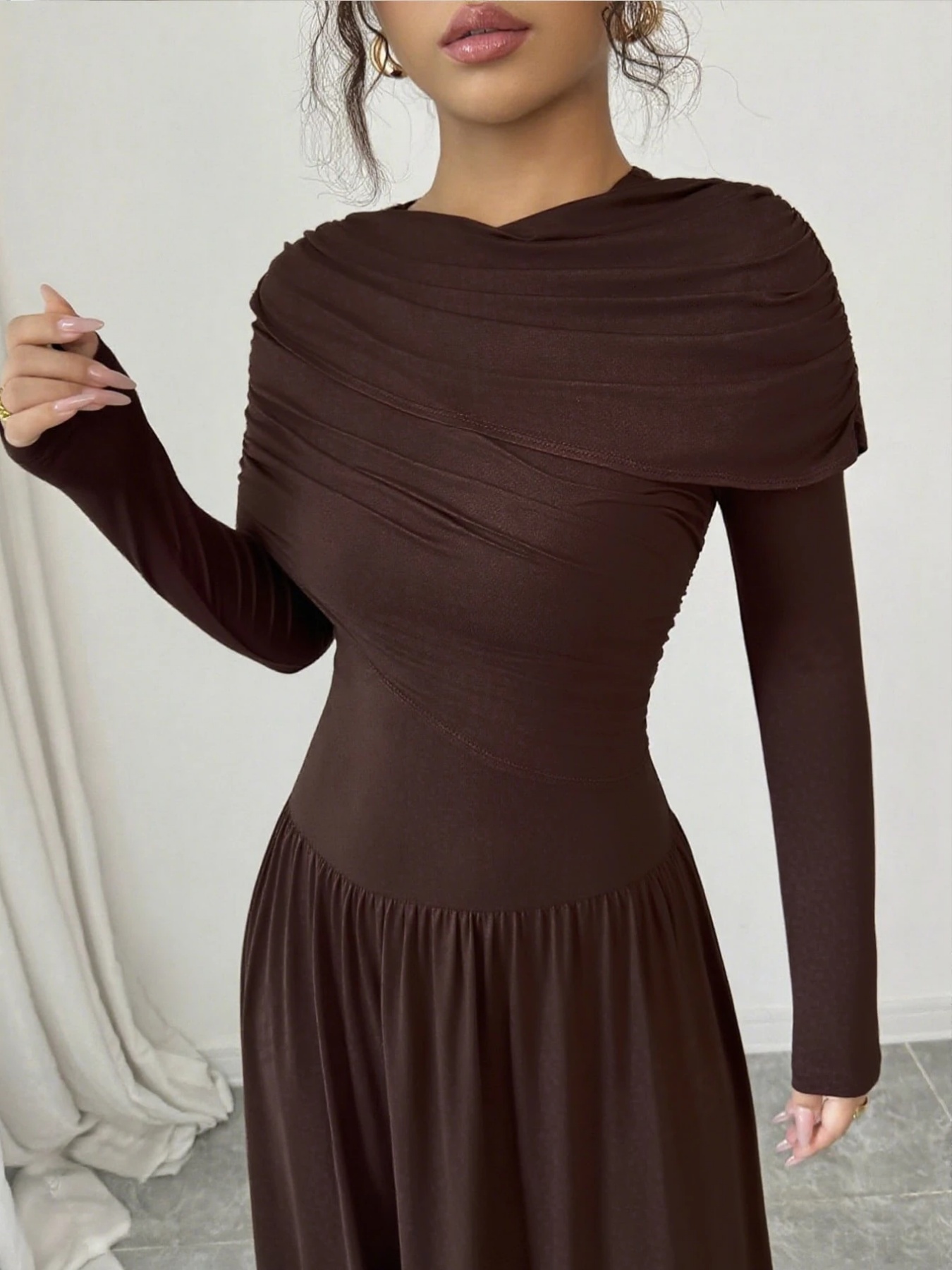 knee length dresses for ladies Tika Cabaret Dress Gorgeous Line Stone Camisole Slit Stretch Tight Lon main image 1