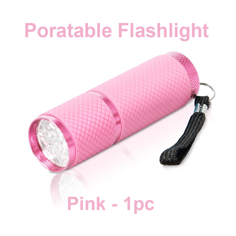 TEMU 1/4 Size 9-led White Light Mini Flashlight, Aluminum Alloy, Suitable For Outdoor Travel, Hiking, Fishing, And Trekking. In A Backpack Pocket Or