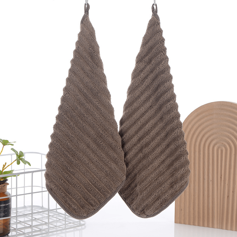 TEMU 2pcs Face Towels, Quick-dry Square Towels, Coral Fleece Towels, Soft And Absorbent, No Lint, Hanging Hand Towels, Strong Absorbency, Soft And