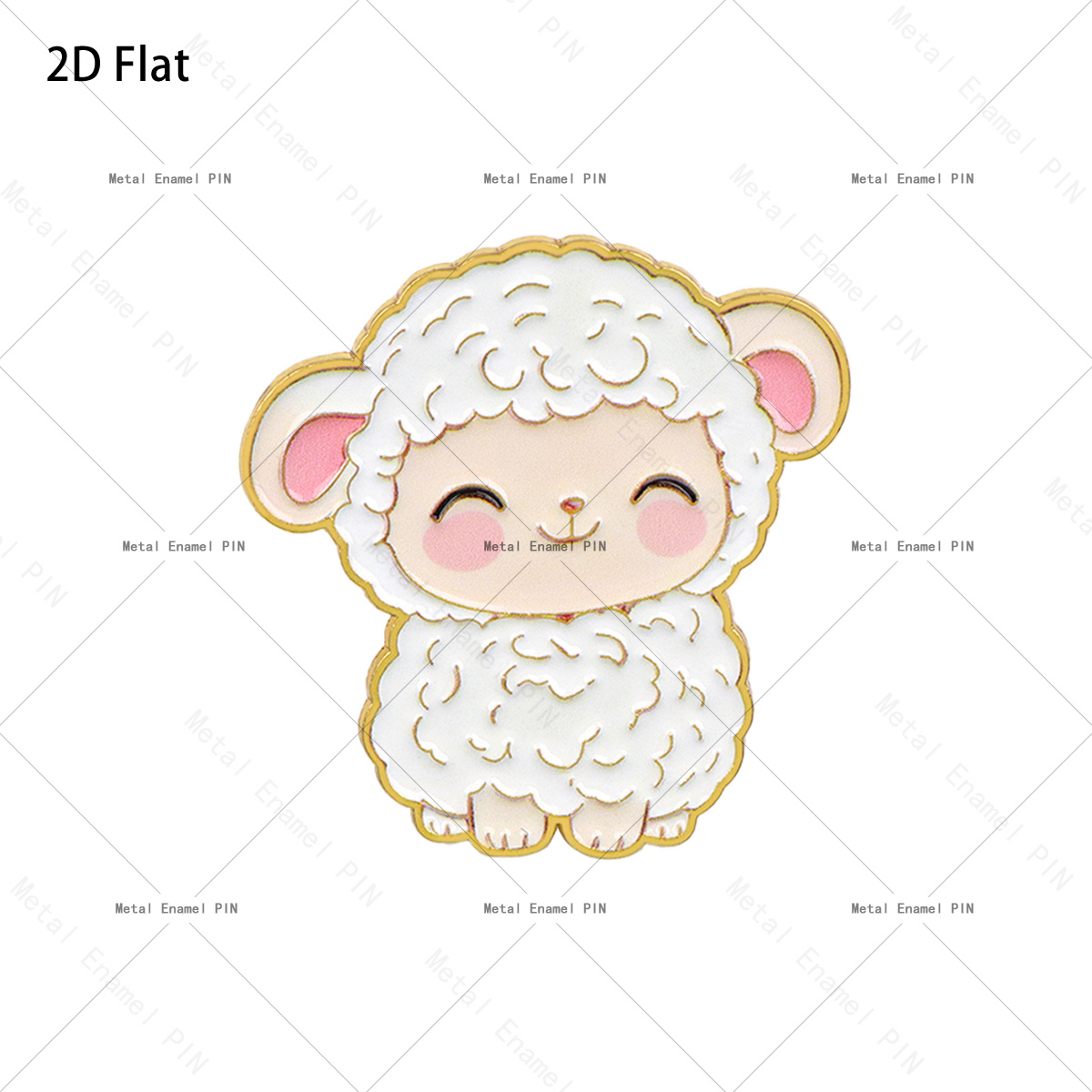 TEMU Spine d'épaule 2D plat 1pc de dessin animé en émail, Broche en métal blanc Contour doré, Badge animal Kawaii pour vêtements Sac à dos Chapeau