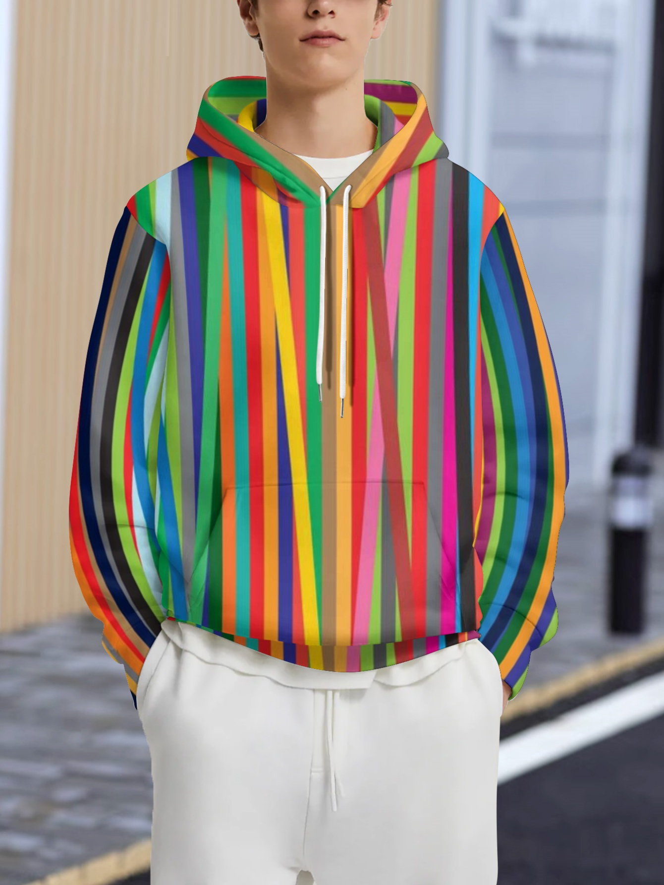 rainbow hoodie sold on Temu United States