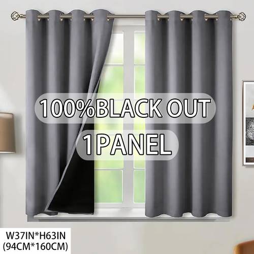 1pc 100 blackout and heat insulating curtain darkens the room solid color polyester with laminated lining lightweight top hole punching for hanging modern romantic minimalist style suitable for bedrooms dining rooms living rooms