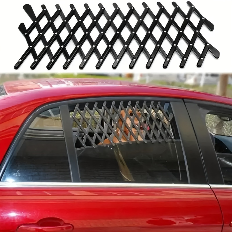 Retractable Car Dog Barrier Fence With Ventilated Safety Net Cover - Adjustable Window Partition Suitable For Suvs,, Minivans, Rear & Trunk Divider, Assembly, Plastic Mesh For Travel With Pets