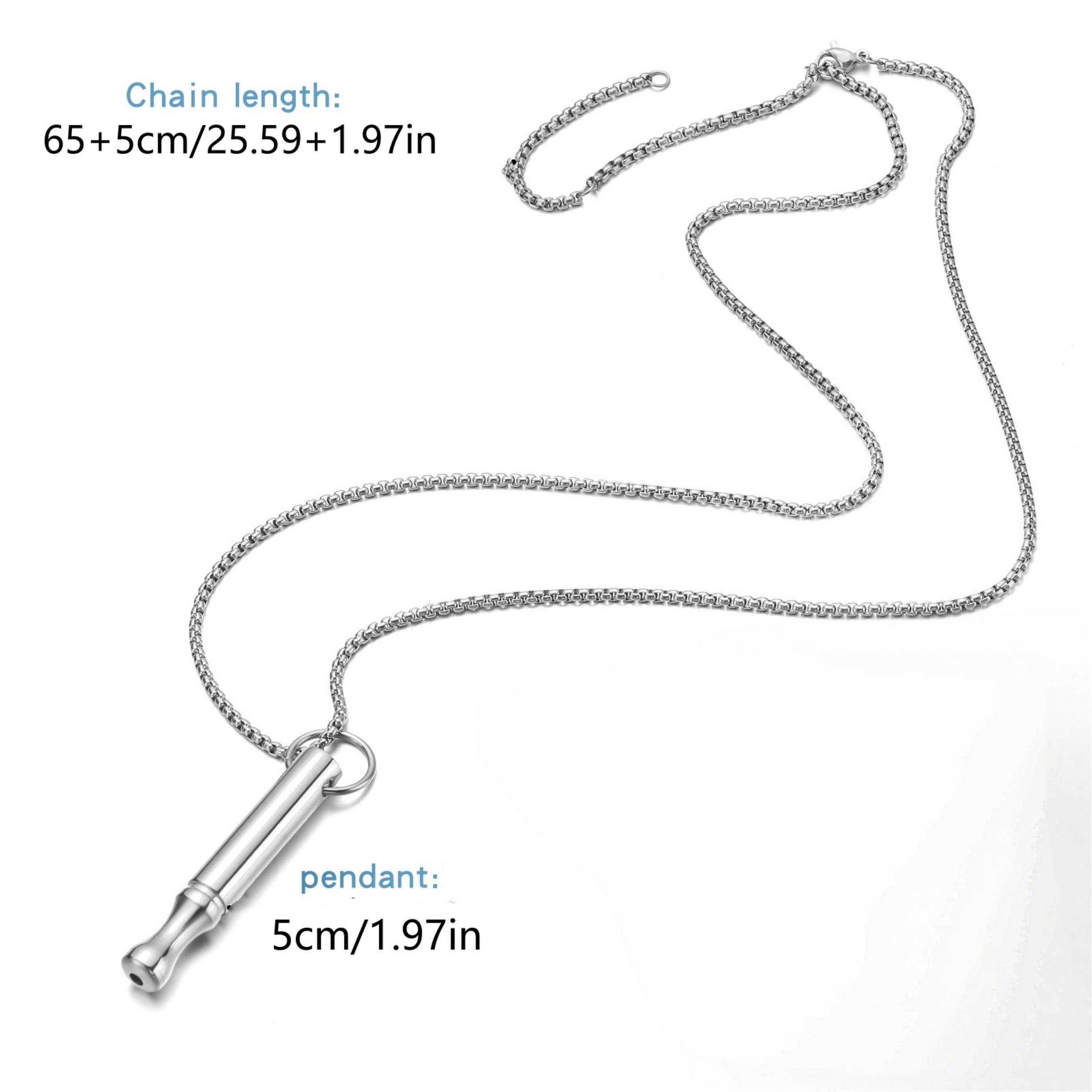 Men's Stainless Steel Breathing Necklace for Mindfulness