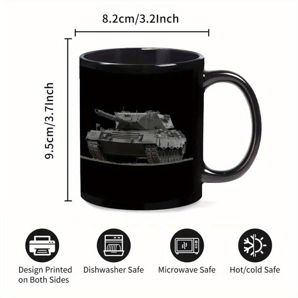 1pc military tank themed ceramic cup with tank heavy duty army tank shells collectible for military base   model   army fanzines 11oz gift for   soldiers military enthusiasts ceramic mug for 3