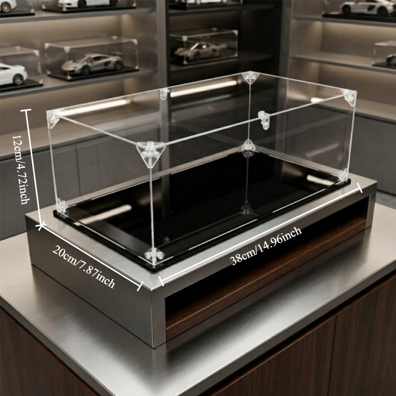 TEMU Transparent Visual Car Model Display Box - Light Luxury Extra Large Spliced Acrylic Model Storage Display Case - High Dust-proof Storage Box -