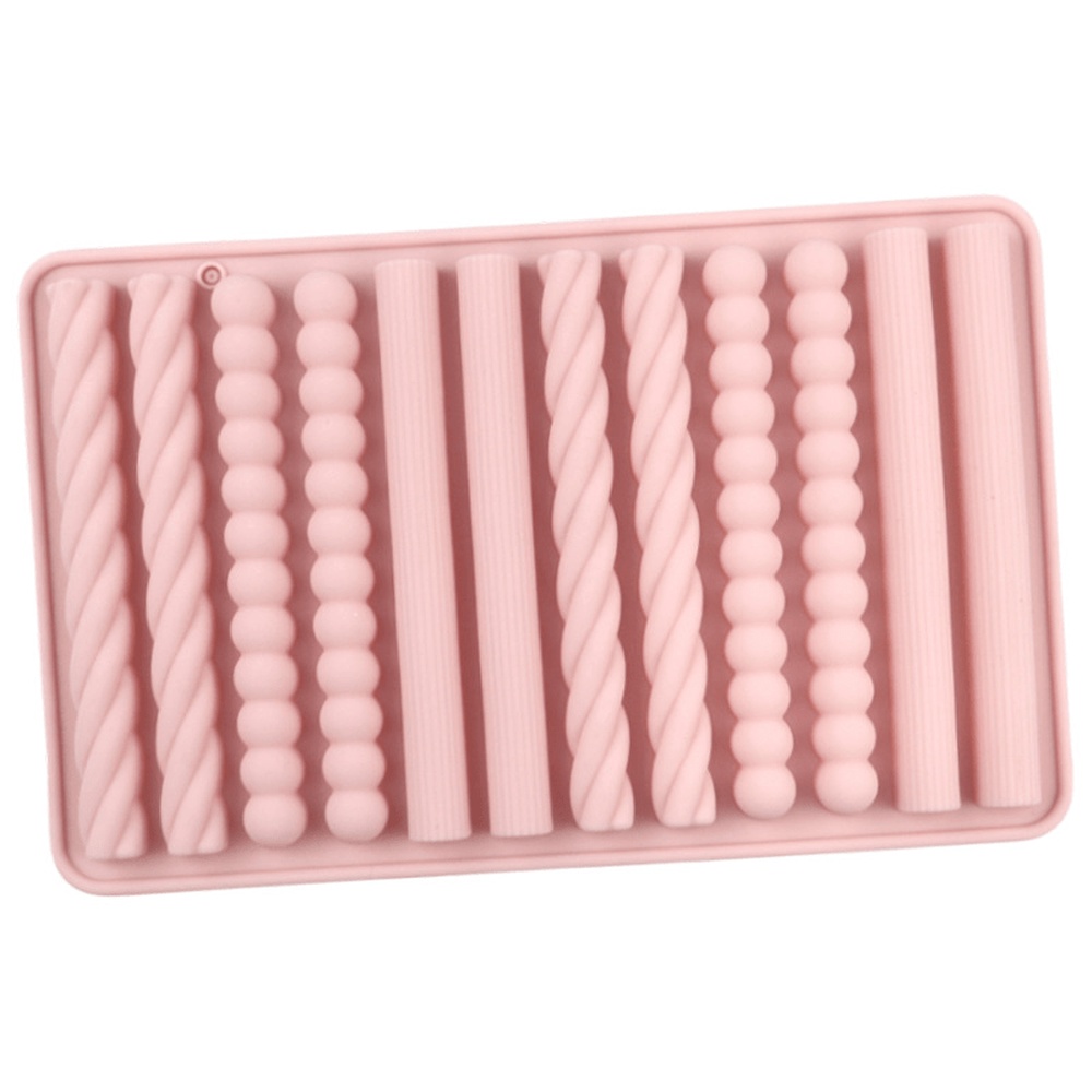 TEMU Molde multifuncional 3D de 12 cavidades en forma de larga para galletas y pasteles, molde de silicona para gomitas, molde para cubitos de hielo,