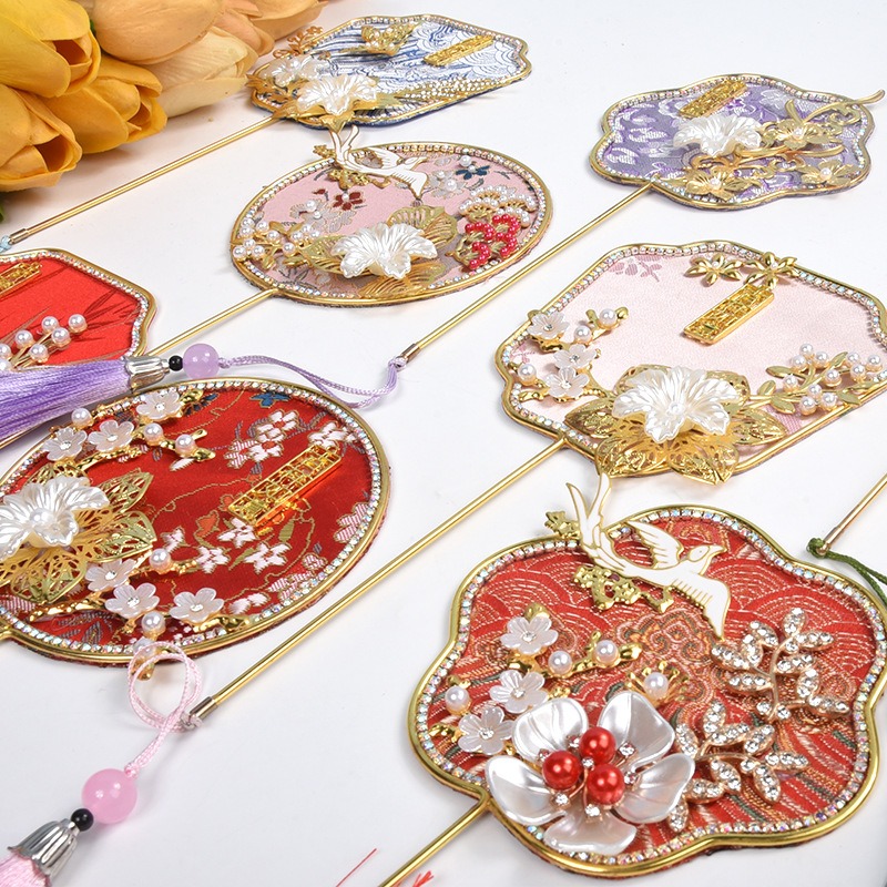 traditional chinese style small round fan material kit a traditional   handmade fan suitable for team building gifts and holiday presents