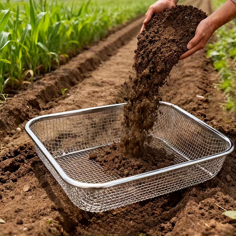 a stainless steel gardening   is perfect for sifting soil at home filtering soil for succulents and aquarium substrates and can   be used for organizing desktop clutter toiletries storage baskets and quick   gel racks