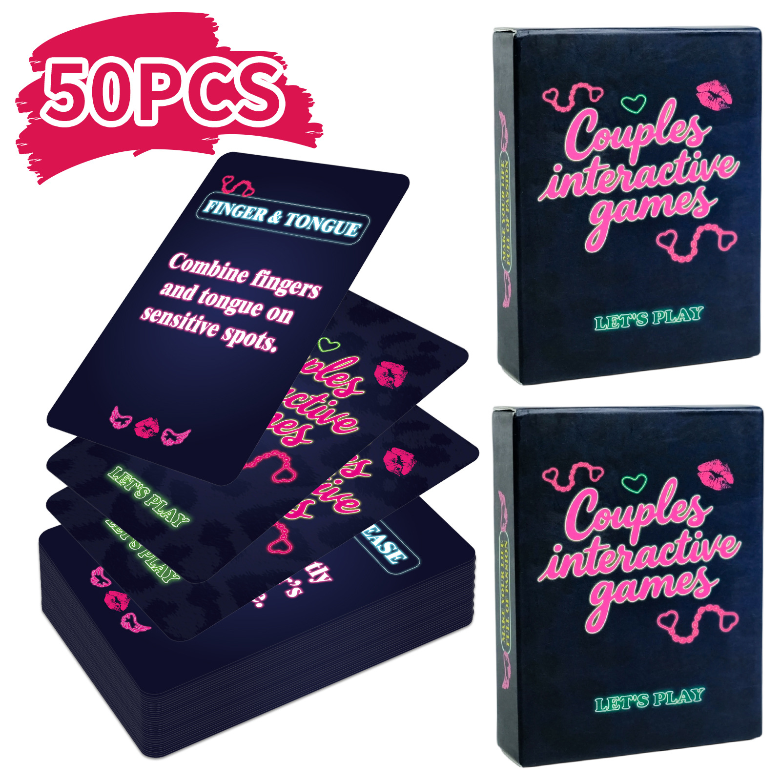50 Sheets Adult Card Game for Couples - Intimate Playing Cards with Sexy Slogans & Playful Designs, 18+ Adult-Themed Bedroom Fun, No Electricity Needed, Romantic Game Night, Playful Design, Durable Cardstock