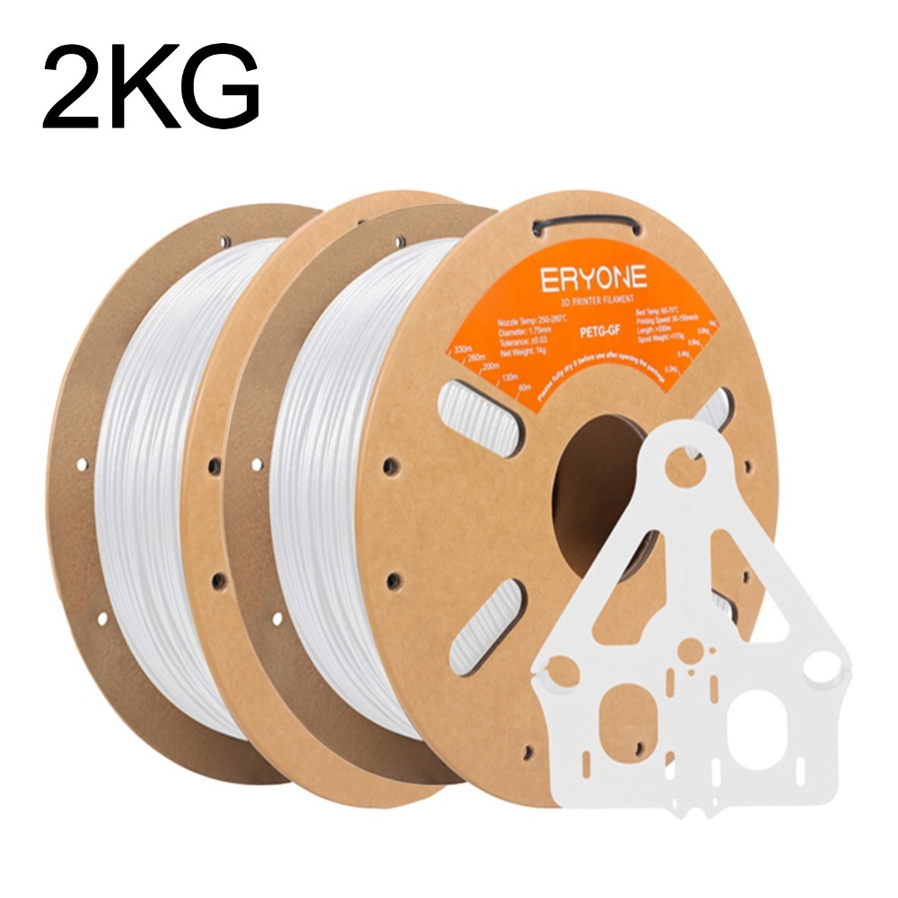 2 Rolls Eryone Petg-gf 3d Printer Filament Suitable For 3d Printer, 2kg Roll With 1.75mm +/-0.03mm Wide Compatibility For Fff/fdm, Easy & Transition, For Hobbyists, Professionals, Schools, Use