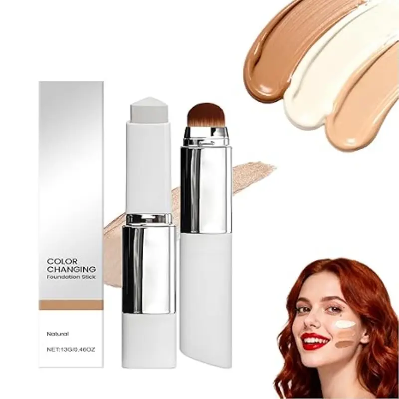 blanc cover cream stick 0 46oz ivory natural beige 2 in 1 color changing foundation stick moisturizing and concealing base makeup double ended with built in brush portable for everyday use quick touchup smooth Product details 3