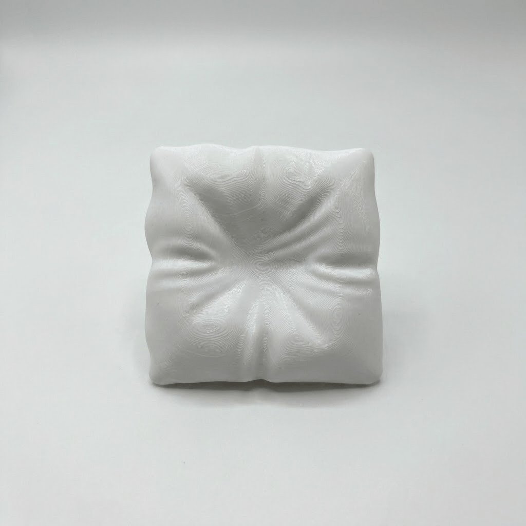 TEMU 1pc White 3d Printed Pillow Shaped Jewelry Tray, Multipurpose Desktop Dish And Ring Organizer Holder. Space-saving Elegant Display Plate For