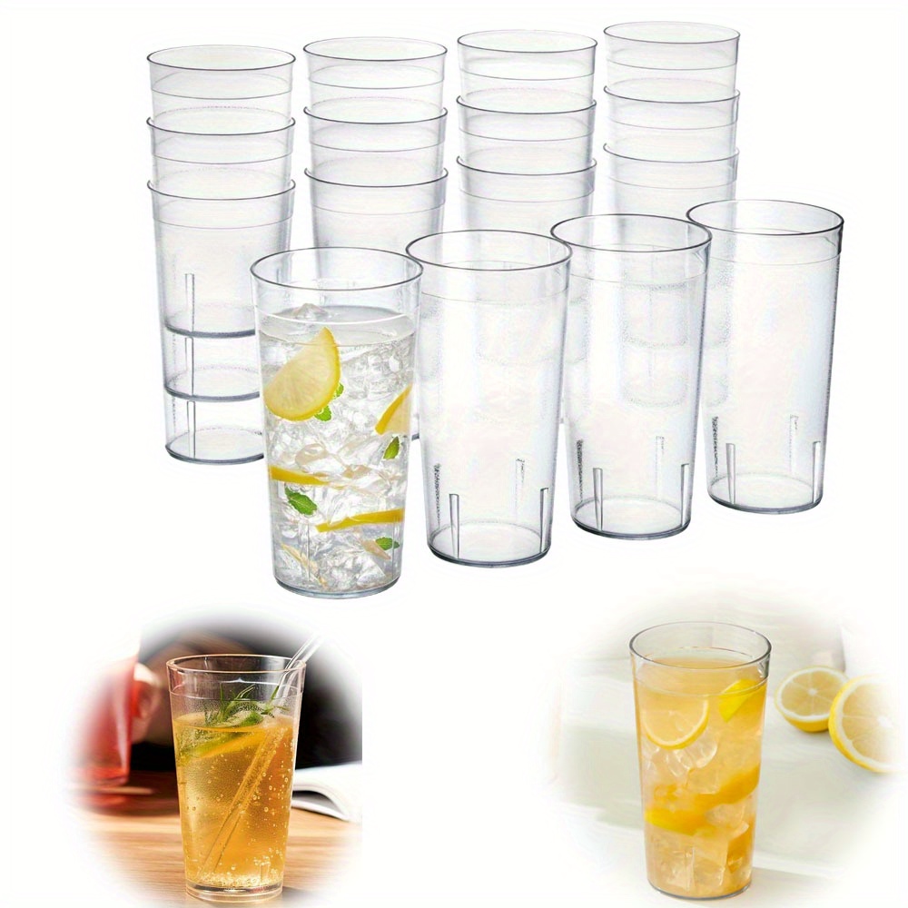 10oz Acrylic Cup - Transparent frosted stackable water cup for parties,  reusable heat-resistant drinking cup - Dishwasher washable, party cup set,  sturdy and durable, drop resistant and wear-resistant ...