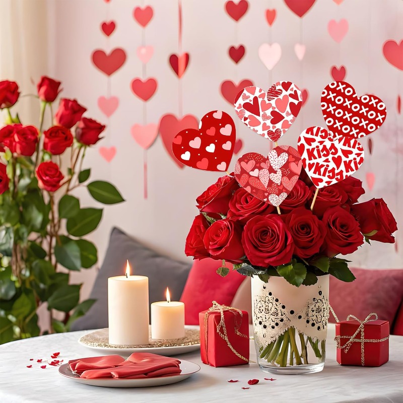 30 pezzi   centrotavola a forma di cuore per san valentino, decorazioni per matrimoni, feste e composizioni   in vaso
