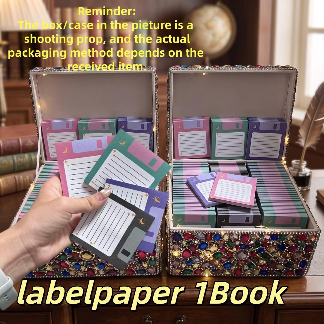 TEMU Bloc-notes adhésifs créatifs de disquette souple - Thème ciel étoilé et lune avec pages de rédaction lignées - 55 feuilles, 3x3 pouces, 1