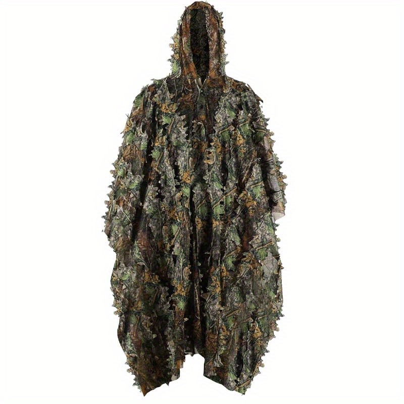 TEMU Ultra-lightweight 3d Camo Ghillie Suit For Hunting, Shooting Wildlife Photography-durable Polyester, Mixed Colors, Airsoft, Perfect Camouflage For Men, Cs Woodland Hunting.