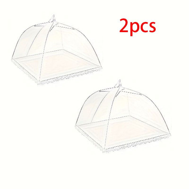 TEMU 2-pack Pop- Covers | Foldable Mesh Tent With Dome Design, Reusable And Washable, Dust-proof Protection, Suitable For Outdoor Picnics, Camping,