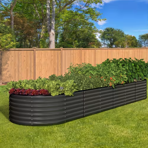 item picture Raised Garden Bed Beds Kit Planter Oval Galvanised Steel 320cmX80cmX56cm