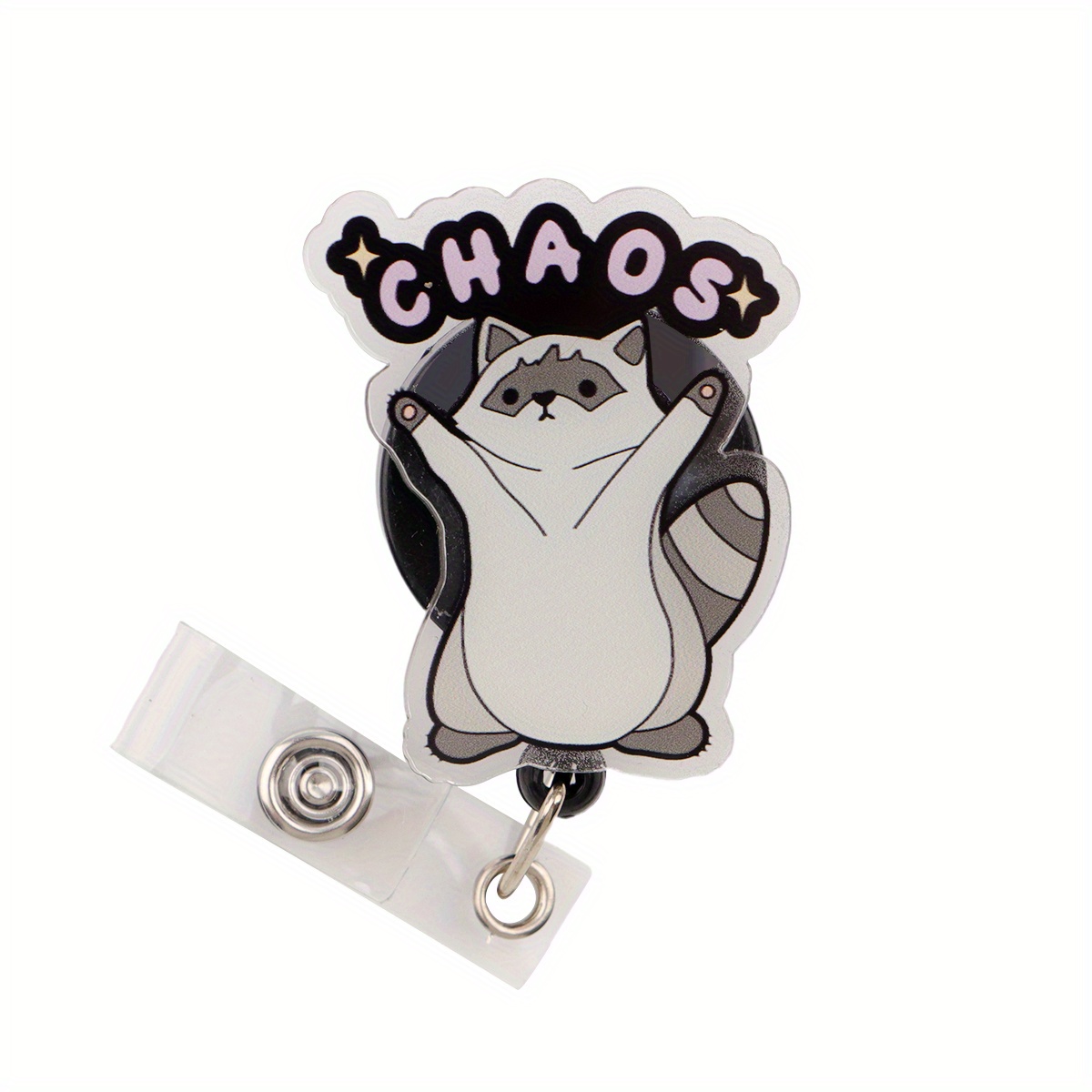 1pc 2d Flat Retractable Holder Reel With Cute Design, Nurse Hospital Badge Holder Office Lanyard, Acrylic Material, English Text, Protective Film Surface, 2d Flat