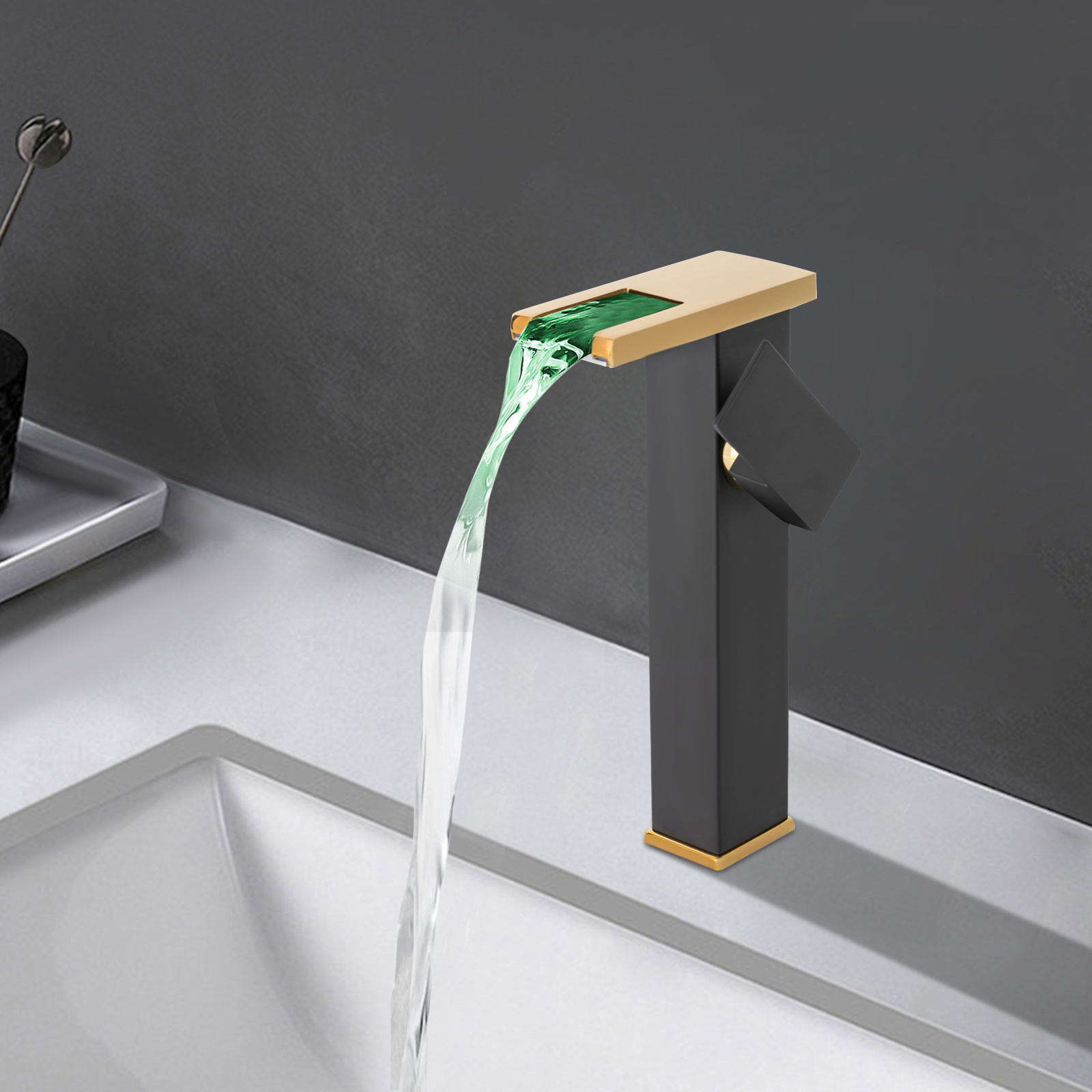 Image of Gdrasuya10 Faucet, Washbasin Faucet, Waterfall Faucet, High Bathroom Sink Mixer