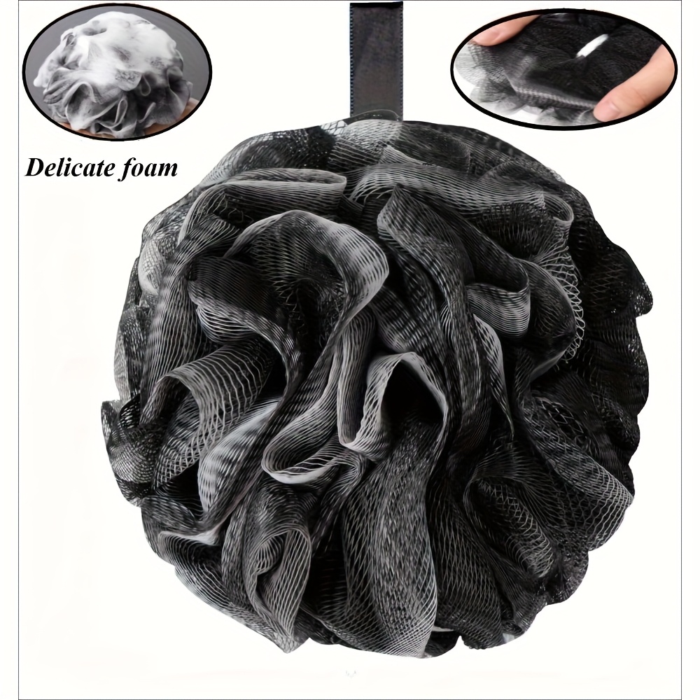2pcs Soft Mesh Shower Sponge Set with Ergonomic Handle
