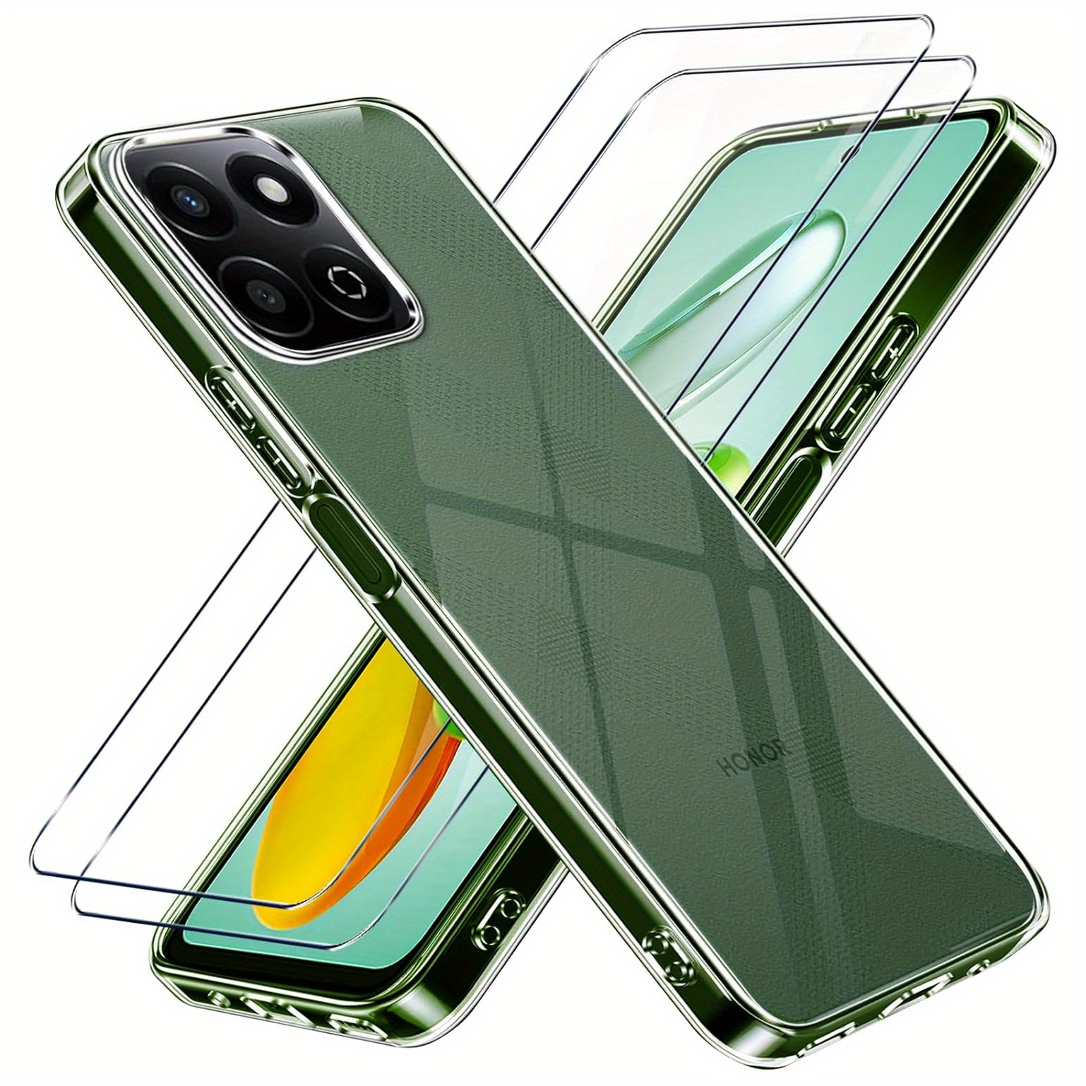 TEMU Phone Case: Case 200 With 2 Pack Screen Protector Tempered Glass, Clear Case Skin Transparent Protective Sleeve Phone Case Cover