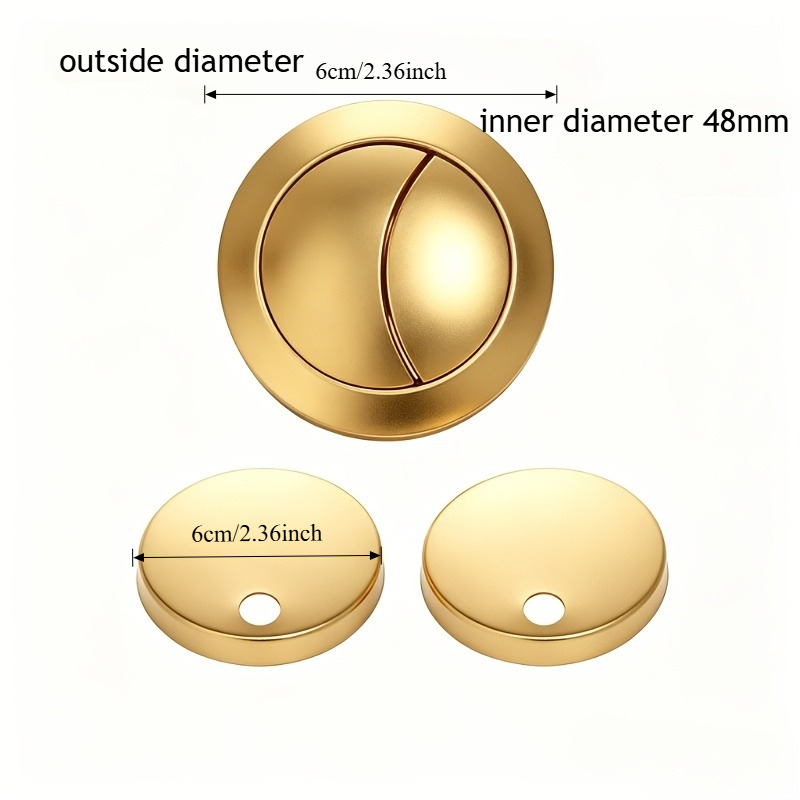 TEMU Bathroom Hardware 3pcs Set Black And Golden 48mm Aperture (ab-205, Sm-256)