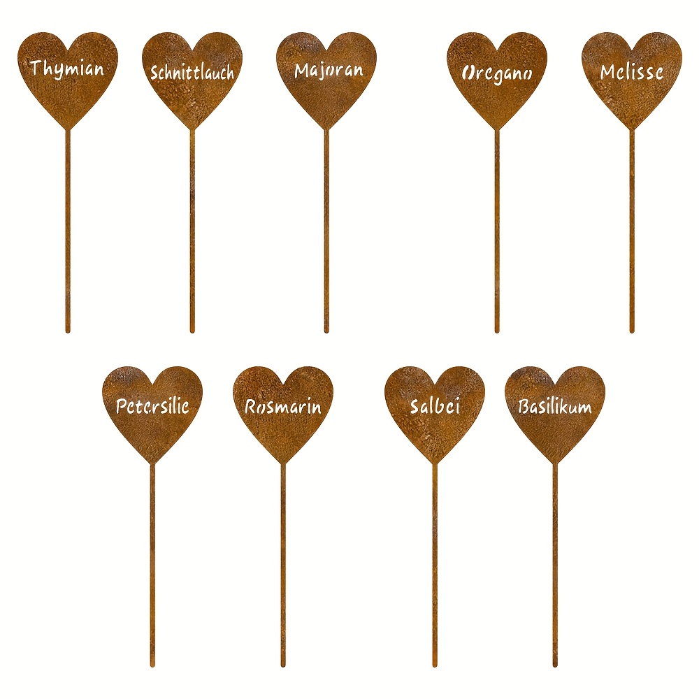 2d Flat, [2d Flat] 2d Flat Print, 9pcs Simple Heart-shaped Acrylic Ground Stakes- , Suitable For Outdoor Courtyard And Garden Decoration, Ideal For Fence Tops, (halloween, Thanksgiving, Day)