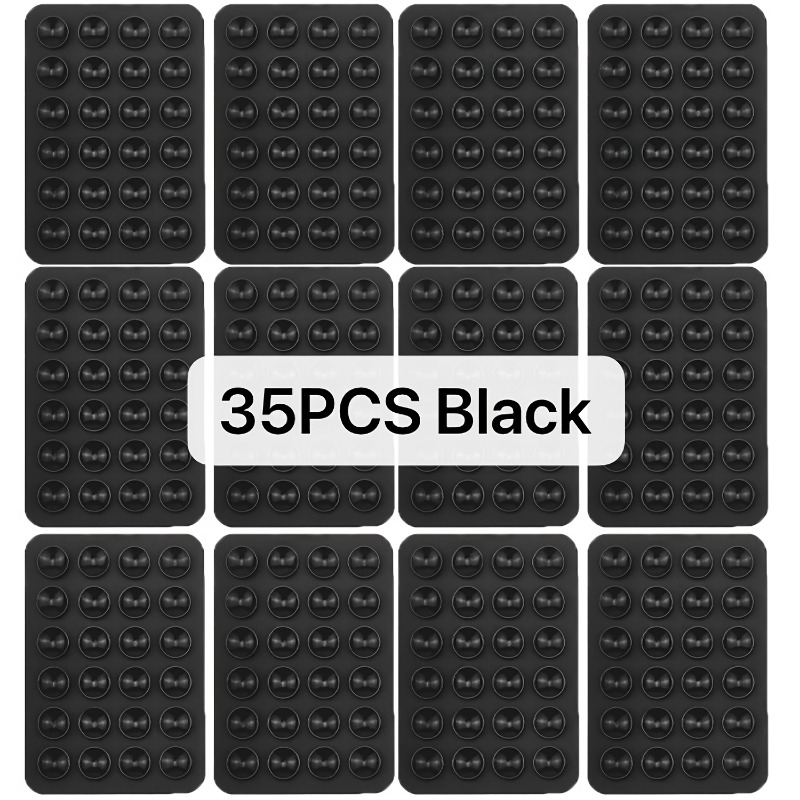 TEMU 35pcs Random Silicone Phone Holders With Suction Cup - Adhesive Backing - Suitable For Daily Use