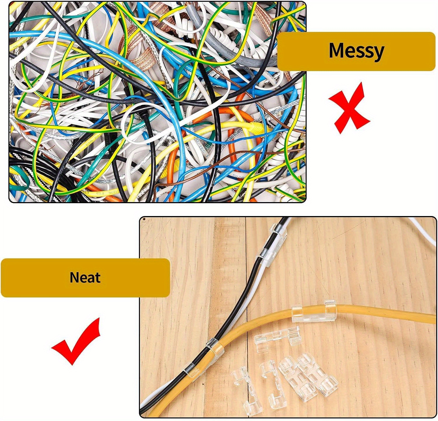 120 clips adhésifs   pour câbles, matériau pc, supports dorganisation de câbles,   des fils pour  , bureau, maison, bureau, pc, tv, ordinateur portable, câbles ethernet -   pile requise détails 4