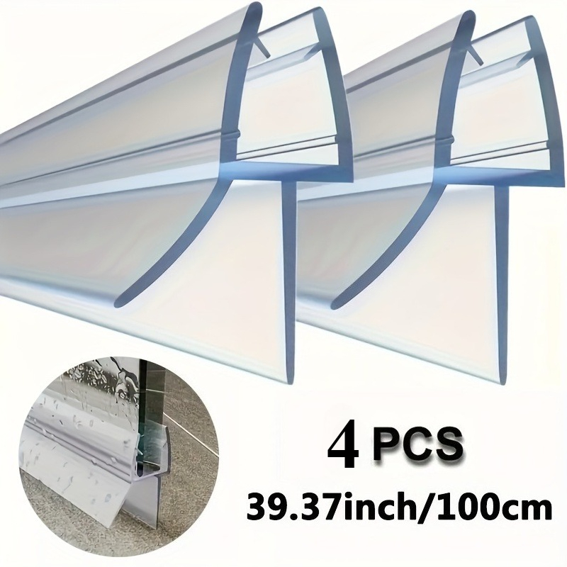 4pcs Frameless Shower Door Bottom Seal For Glass Doors - Stop Shower Leaks And Create A Water Barrier