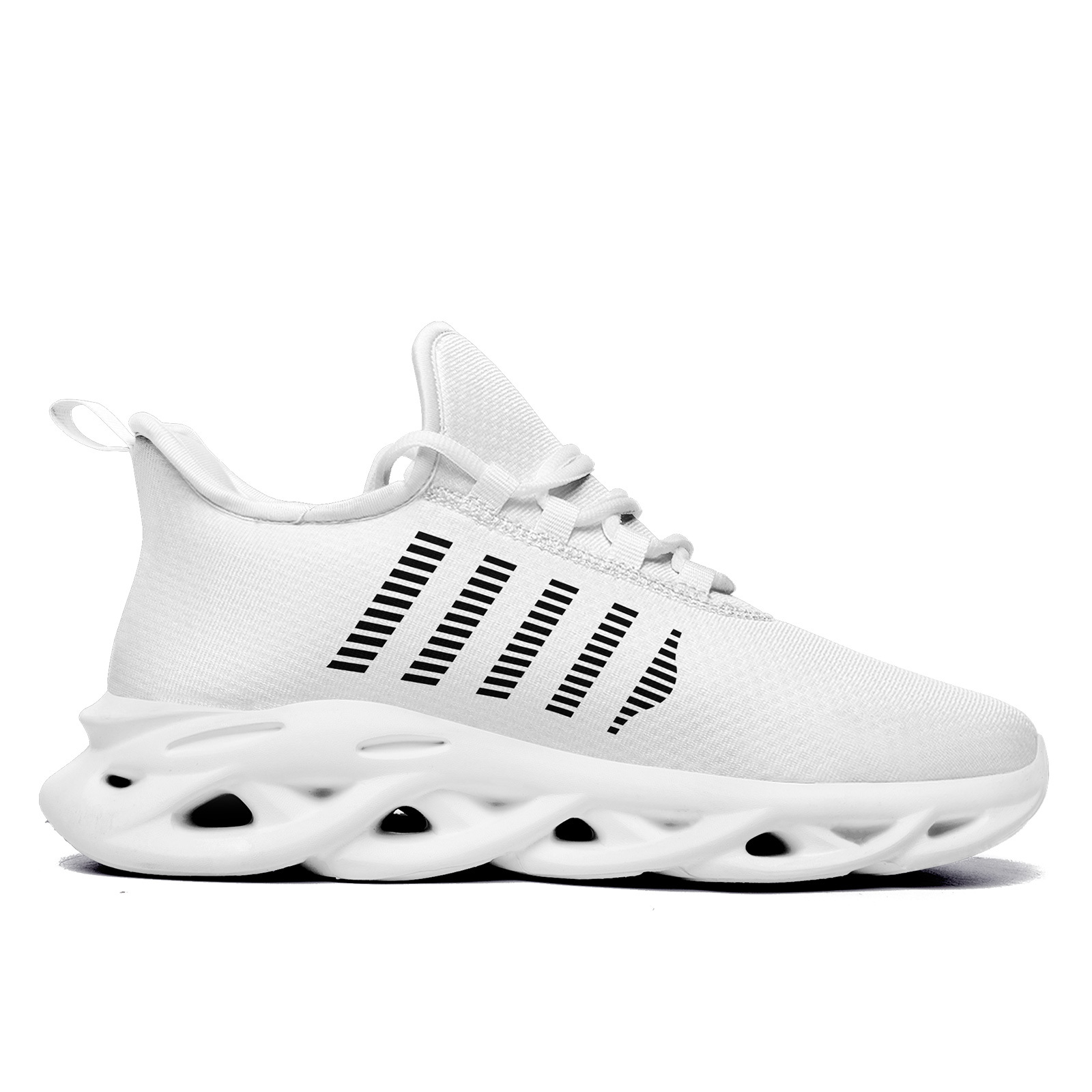 Men's Black Minimalist Lace-Up Walking Sneakers