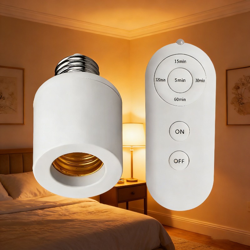 household e27 infrared sensor remote control lamp holder with battery intelligent timing adjustable time settings easy to   with a remote control no wiring required compatible with     practical lighting accessories