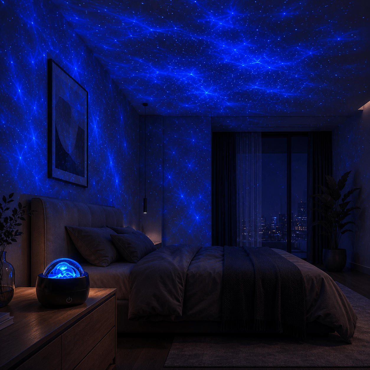 2pcs Aurora Galaxy Projector Light with Water Ripple Effect