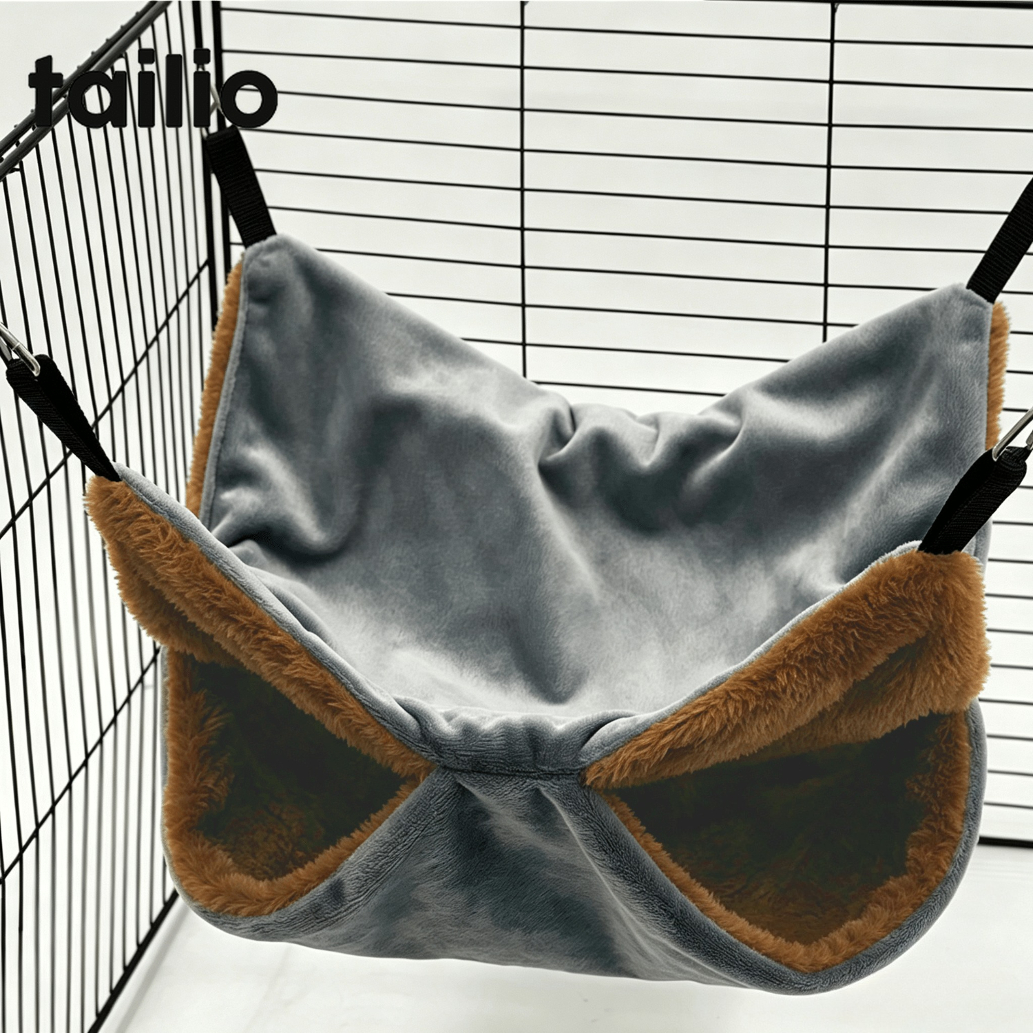 TEMU 1-Pack Hamac Double Épais en Peluche pour Animaux de Compagnie, Cachette Douce et Confortable pour Dormir, Nid Suspendu pour Animaux d'Intérieur